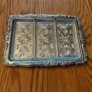 Vintage Irvinware 3 Piece Glass Relish Dish